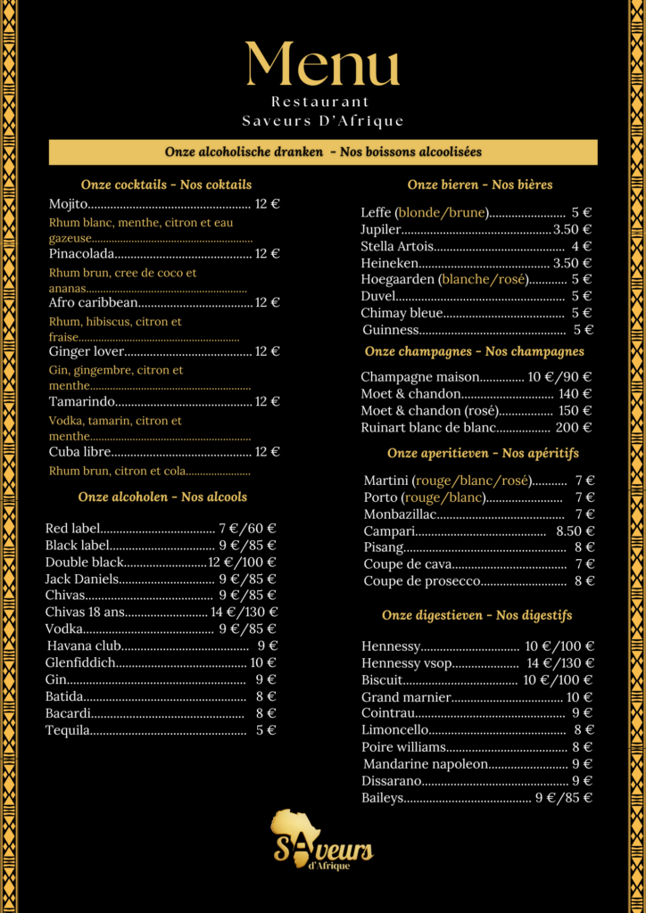ALCOHOLISCHE DRANKEN/ BOISSONS ALCOOLISÉES